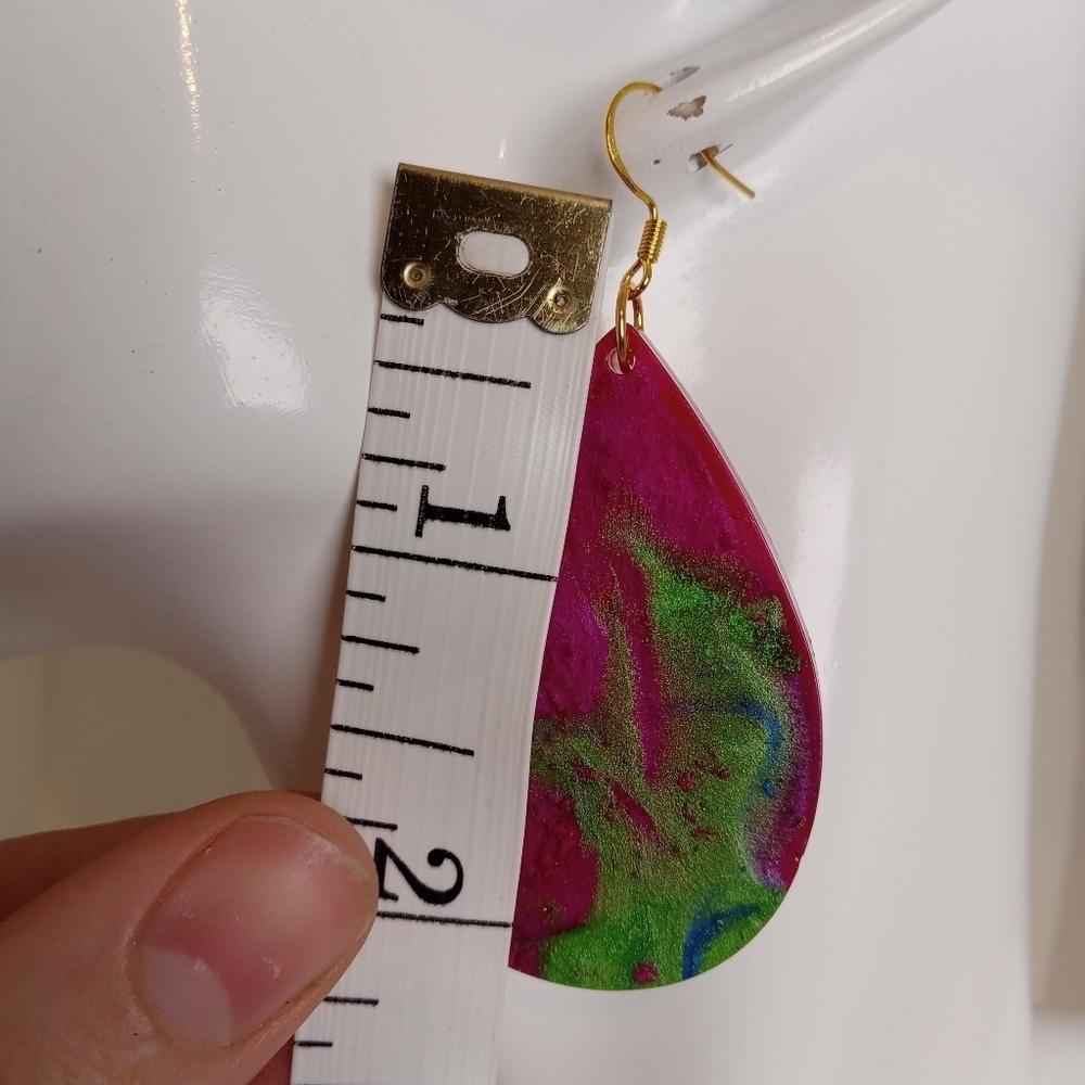 Colorful Teardrop Earrings - Picture 4 of 7